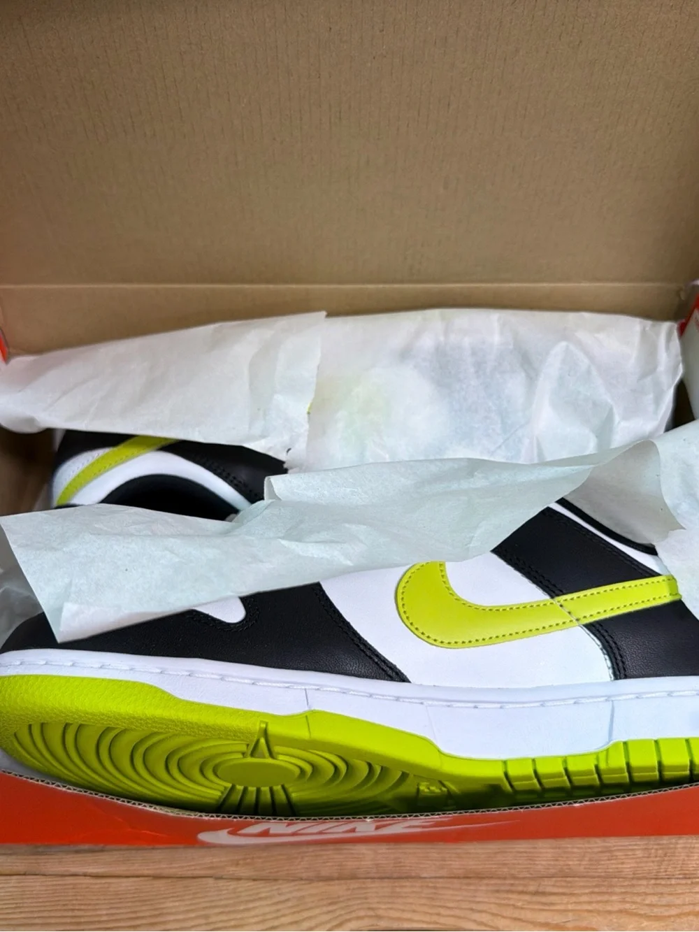 Nike Dunk Low Men’s Sneakers - Black/White/Volt Green
